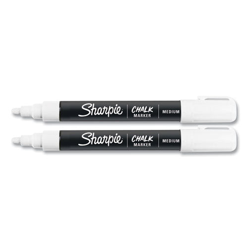Image of Sharpie® 2103010 Wet-Erase Chalk Marker, Medium Bullet Tip, White, 2/pack