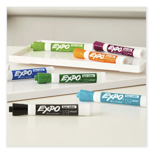 Image of EXPO® 1927526A Low Odor Dry Erase Vibrant Color Markers, Broad Chisel Tip, Assorted Colors, 16/set