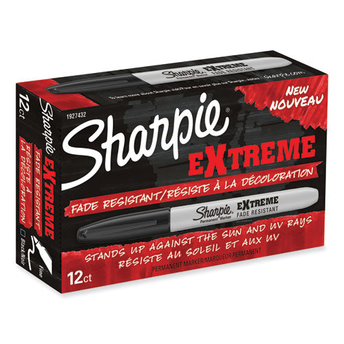 Image of Sharpie® 1927432 Extreme Marker, Fine Bullet Tip, Black, Dozen