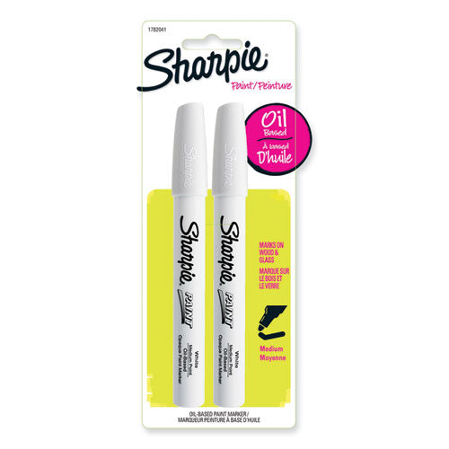 Image of SharpieÂ® Permanent Paint Marker, Medium Bullet Tip, White, 2/pack