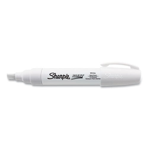 Image of Sharpie® 35568 Permanent Paint Marker, Extra-Broad Chisel Tip, White