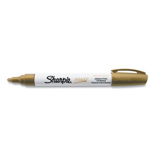Image of Sharpie® 35559 Permanent Paint Marker, Medium Bullet Tip, Gold