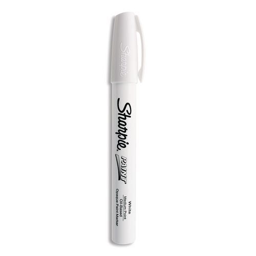 Image of Sharpie® 35558 Permanent Paint Marker, Medium Bullet Tip, White