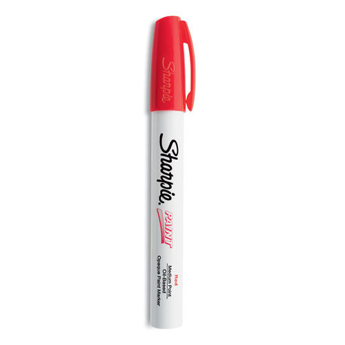 Image of Sharpie® 35550 Permanent Paint Marker, Medium Bullet Tip, Red