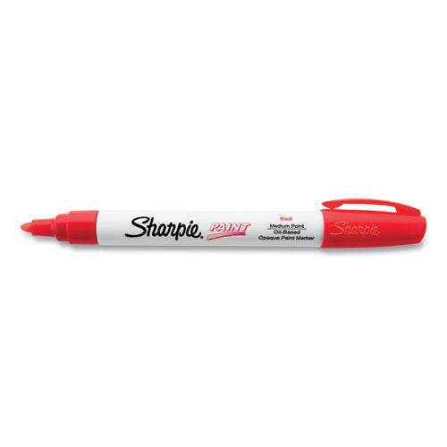 Image of Sharpie® 35550 Permanent Paint Marker, Medium Bullet Tip, Red