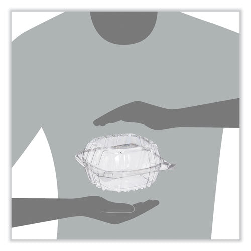 Image of DartÂ® ClearSeal Hinged-Lid Plastic Containers, 5.86 x 3.11, Clear, Plastic, 500/Carton