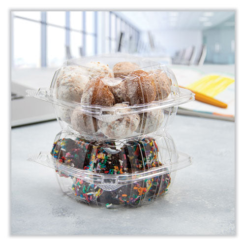 Image of DartÂ® ClearSeal Hinged-Lid Plastic Containers, 5.86 x 3.11, Clear, Plastic, 500/Carton