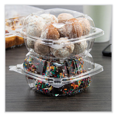 Image of DartÂ® ClearSeal Hinged-Lid Plastic Containers, 5.86 x 3.11, Clear, Plastic, 500/Carton