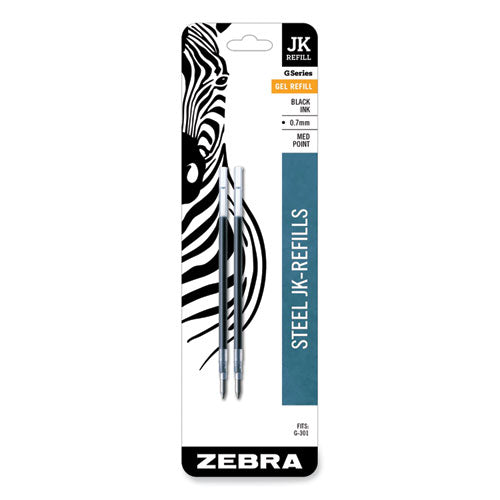 Image of Zebra® 88112 Refill For Zebra Jk G-301 Gel Rollerball Pens, Medium Conical Tip, Black Ink, 2/pack