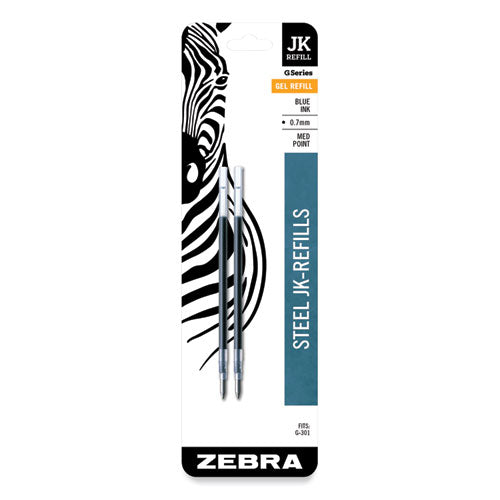 Image of Zebra® 88122 Refill For Zebra Jk G-301 Gel Rollerball Pens, Medium Conical Tip, Blue Ink, 2/pack