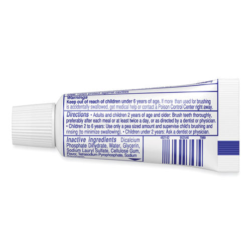 Image of Colgate® 109782 Fluoride Toothpaste, Personal Size, 0.85 oz Tube, Unboxed, 240/Carton