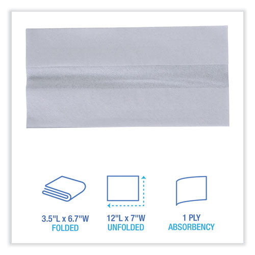 Image of Boardwalk® BWK8302 Tall Fold Dispenser Napkin, 12 x 7, White, 500/Pack, 20 Packs/Carton