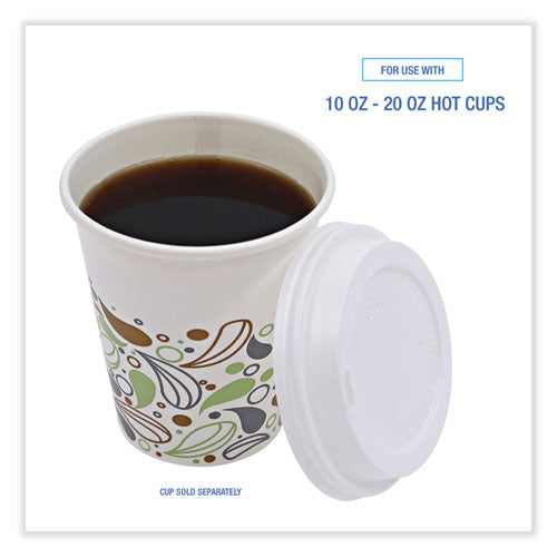 Image of Boardwalk® BWKDEERHLIDW Deerfield Hot Cup Lids, Fits 10 oz to 20 oz Boardwalk Deerfield Hot Cups, Plastic, White, 50/Pack, 20 Packs/Carton