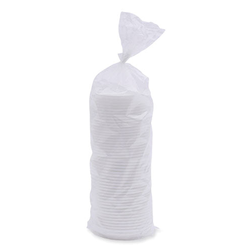 Image of Boardwalk® BWKDEERHLIDW Deerfield Hot Cup Lids, Fits 10 oz to 20 oz Boardwalk Deerfield Hot Cups, Plastic, White, 50/Pack, 20 Packs/Carton
