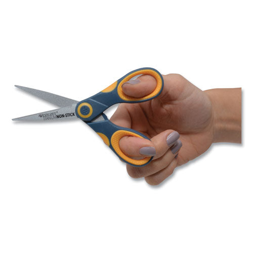 Image of WestcottÂ® Non-Stick Titanium Bonded Scissors, 5" Long, Straight Gray/Orange Handle