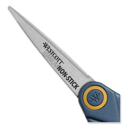 Image of WestcottÂ® Non-Stick Titanium Bonded Scissors, 5" Long, Straight Gray/Orange Handle