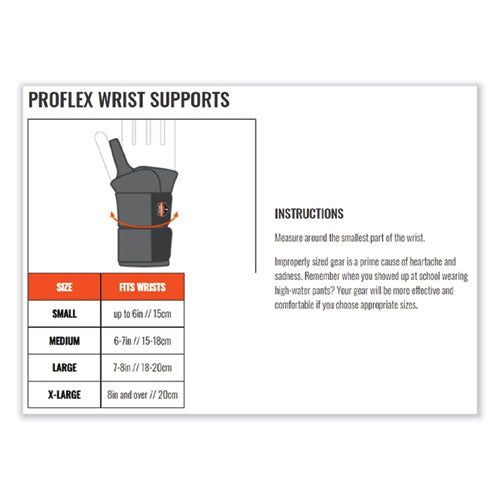 Image of ergodyne® 70012 ProFlex 4000 Single Strap Wrist Support, Small, Fits Left Hand, Black