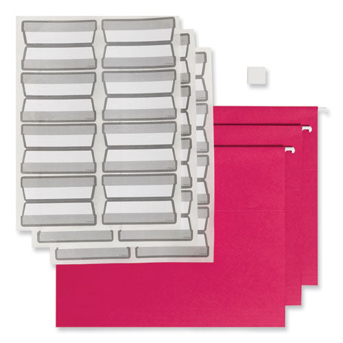 Image of Smead 64197 Colored Hanging File Folders with ProTab Kit, Letter Size, 1/3-Cut, Red