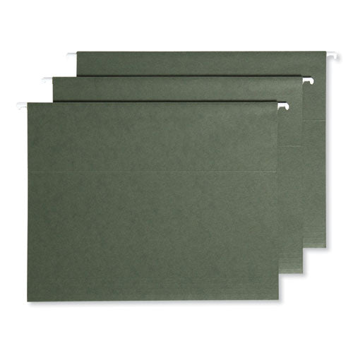 Image of Smead 64195 100% Recycled Hanging File Folders with ProTab Kit, Letter Size, 1/3-Cut, Standard Green