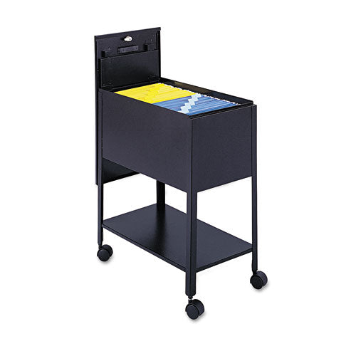Image of Safco® 5362BL Extra-Deep Locking Mobile Tub File, Letter Size, Metal, 1 Shelf, 1 Bin, 13.5" x 24.75" x 28.25", Black