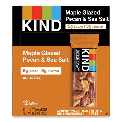 Image of KIND 17930 Nuts And Spices Bar, Maple Glazed Pecan And Sea Salt, 1.4 Oz Bar, 12/box