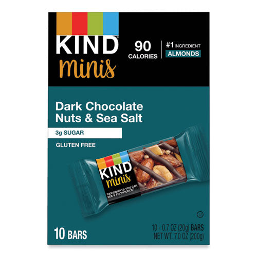 Image of KIND 27959 Minis, Dark Chocolate Nuts/Sea Salt, 0.7 oz Bar, 10/Pack