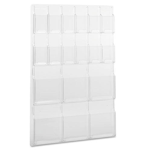Image of SafcoÂ® Reveal Clear Literature Displays, 18 Compartments, 30w X 2d X 45h, Clear