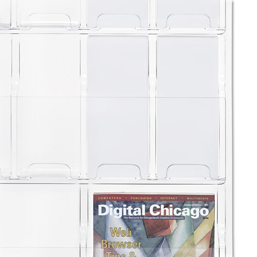 Image of SafcoÂ® Reveal Clear Literature Displays, 18 Compartments, 30w X 2d X 45h, Clear