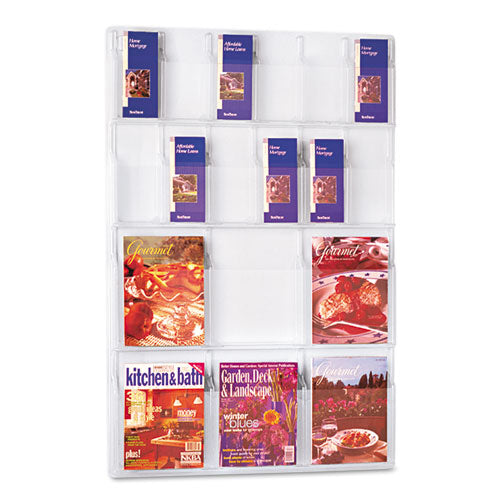 Image of SafcoÂ® Reveal Clear Literature Displays, 18 Compartments, 30w X 2d X 45h, Clear
