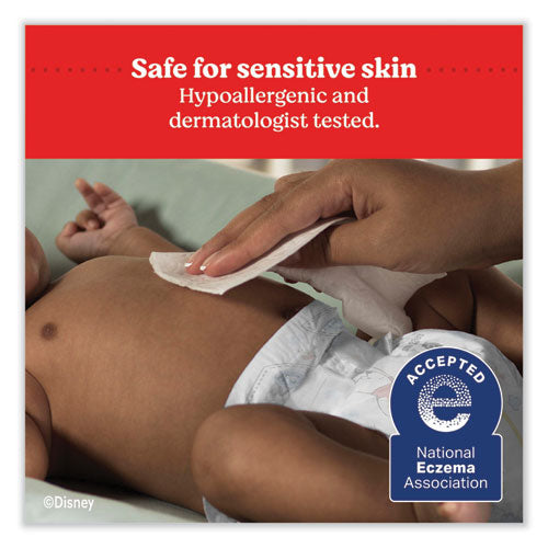 Image of Huggies® 31816 Natural Care Sensitive Baby Wipes, 1-Ply, 3.88 x 6.6, Unscented, White, 184/Pack, 3 Packs/Carton
