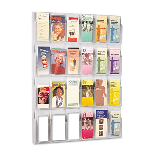 Image of Safco® 5601CL Reveal Clear Literature Displays, 24 Compartments, 30w X 2d X 41h, Clear