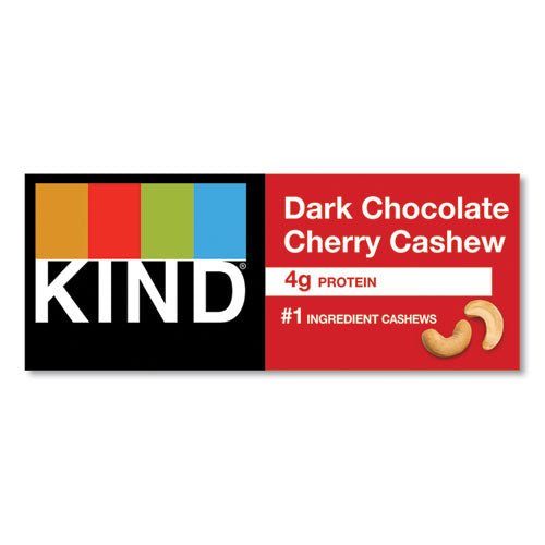 Image of KIND 17250 Plus Nutrition Boost Bar, Dk ChocolateCherryCashew/Antioxidants, 1.4 oz Bar, 12/Box