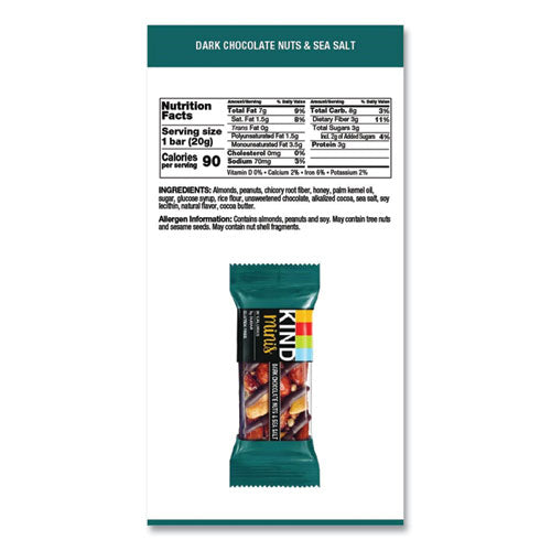 Image of KIND 27959 Minis, Dark Chocolate Nuts/Sea Salt, 0.7 oz Bar, 10/Pack