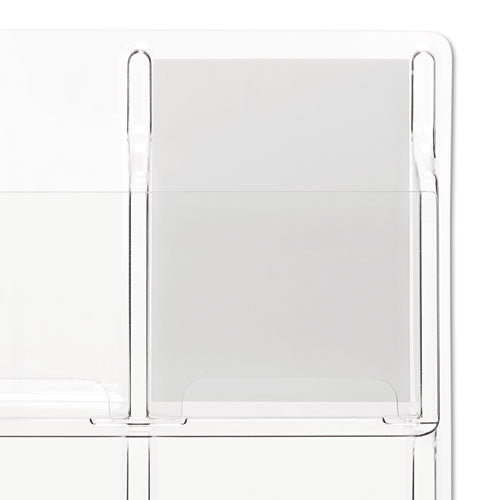 Image of Safco® 5603CL Reveal Clear Literature Displays, 9 Compartments, 30w X 2d X 36.75h, Clear