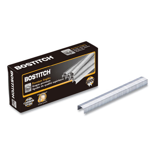 Image of Bostitch® STCRP211514 B8 Powercrown Premium Staples, 0.25" Leg, 0.5" Crown, Steel, 5,000/box