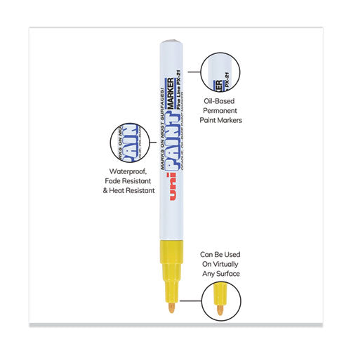 Image of uni®-Paint 63705 Permanent Marker, Fine Bullet Tip, Yellow
