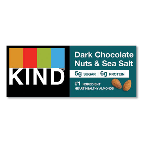 Image of KIND 17851 Nuts and Spices Bar, Dark Chocolate Nuts and Sea Salt, 1.4 oz Bar, 12/Box