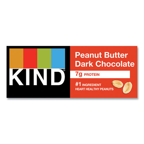 Image of KIND 17256 Plus Nutrition Boost Bar, Peanut Butter Dark Chocolate/Protein, 1.4 oz Bar, 12/Box