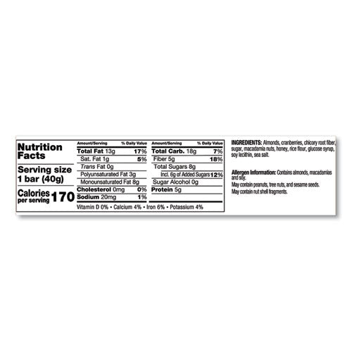 Image of KIND 17211 Plus Nutrition Boost Bar, Cranberry Almond and Antioxidants, 1.4 oz Bar, 12/Box