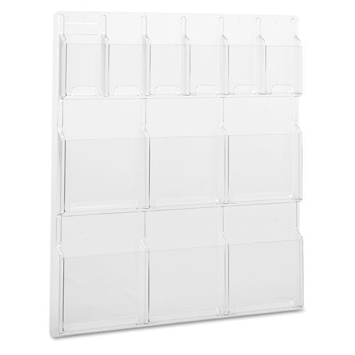 Image of Safco® 5606CL Reveal Clear Literature Displays, 12 Compartments, 30w X 2d X 34.75h, Clear