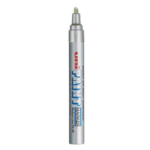 Image of uni®-Paint 63614 Permanent Marker, Medium Bullet Tip, Metallic Silver