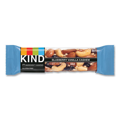 Image of KIND 18039 Fruit And Nut Bars, Blueberry Vanilla And Cashew, 1.4 Oz Bar, 12/box