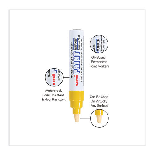 Image of uni®-Paint 63735 Permanent Marker, Broad Chisel Tip, Yellow