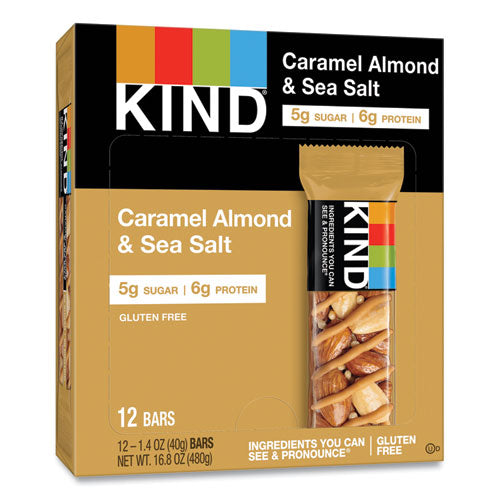Image of KIND 18533 Nuts And Spices Bar, Caramel Almond And Sea Salt, 1.4 Oz Bar, 12/box