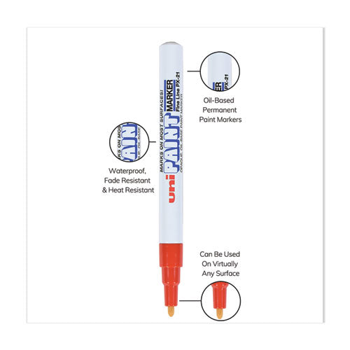 Image of uni®-Paint 63702 Permanent Marker, Fine Bullet Tip, Red