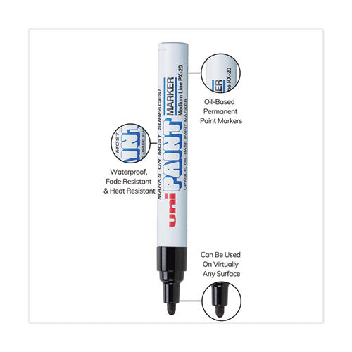 Image of uni®-Paint 63601 Permanent Marker, Medium Bullet Tip, Black