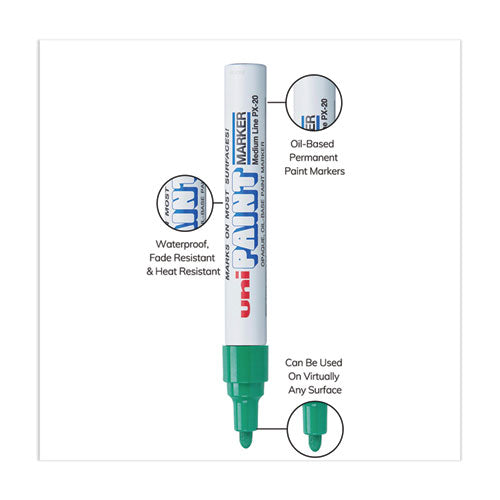 Image of uni®-Paint 63604 Permanent Marker, Medium Bullet Tip, Green