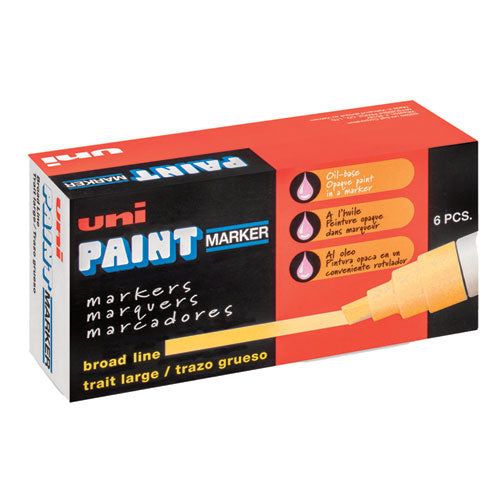 Image of uni®-Paint 63735 Permanent Marker, Broad Chisel Tip, Yellow
