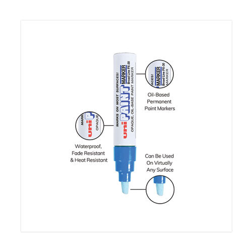 Image of uni®-Paint 63733 Permanent Marker, Broad Chisel Tip, Blue