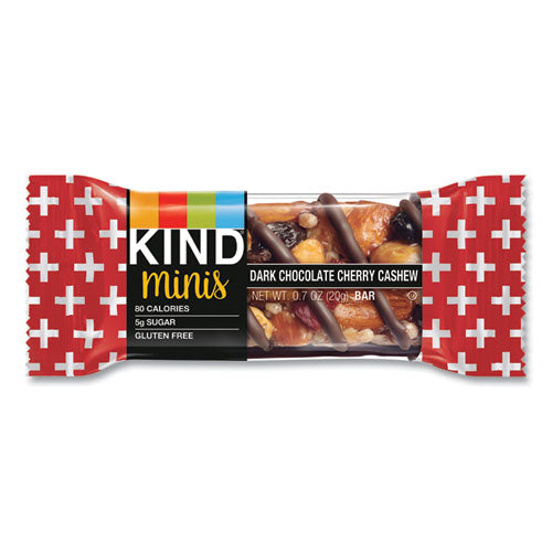 Image of KIND 27962 Minis, Dark Chocolate Cherry Cashew, 0.7 oz Bar, 10/Pack